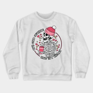 "It's Cold Outside Like My Heart" Funny Skeleton Crewneck Sweatshirt